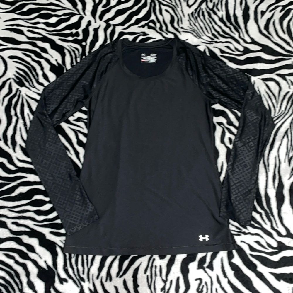 Under armour women’s print long sleeve fitted heat gear workout activewear top - Picture 2 of 11